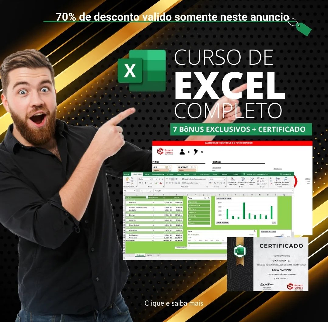 Mockup do Curso de Excel